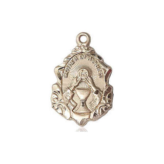 14kt Gold Mother of a Priest Medal Engraved Catholic Saint Jewelry