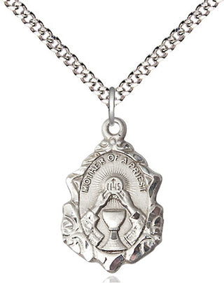 Sterling Silver Mother of a Priest Medal Religious Jewelry Engraved Catholic Saint Jewelry
