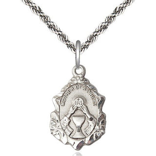 Sterling Silver Mother of a Priest Medal Religious Jewelry Engraved Catholic Saint Jewelry