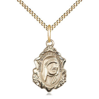 14kt Gold Filled Saint Teresa of Calcutta Medal Religious Jewelry