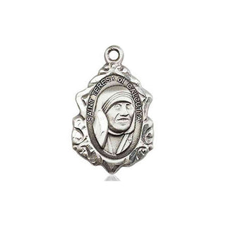 Sterling Silver Saint Teresa of Calcutta Medal Religious Jewelry