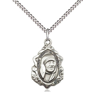 Sterling Silver Saint Teresa of Calcutta Medal Religious Jewelry