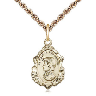 14kt Gold Filled Saint Elizabeth Ann Seton Medal Religious Jewelry Engraved Catholic Saint Jewelry