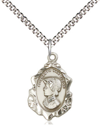 Sterling Silver Saint Elizabeth Ann Seton Medal Religious Jewelry Engraved Catholic Saint Jewelry