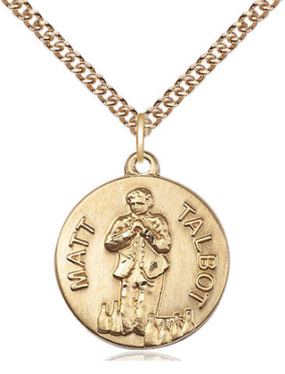 14kt Gold Filled Matt Talbot Medal Religious Jewelry Engraved Catholic Saint Jewelry