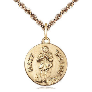 14kt Gold Filled Matt Talbot Medal Religious Jewelry Engraved Catholic Saint Jewelry