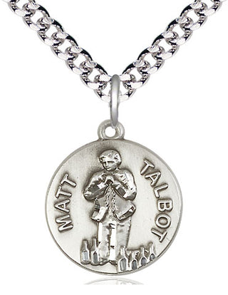 Pewter Matt Talbot Medal Religious Jewelry Engraved Catholic Saint Jewelry