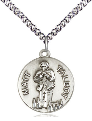 Sterling Silver Matt Talbot Medal Religious Jewelry Engraved Catholic Saint Jewelry