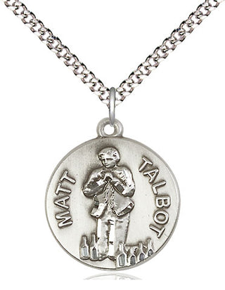 Sterling Silver Matt Talbot Medal Religious Jewelry Engraved Catholic Saint Jewelry