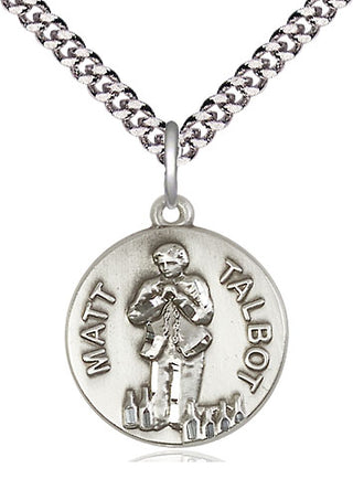 Sterling Silver Matt Talbot Medal Religious Jewelry Engraved Catholic Saint Jewelry