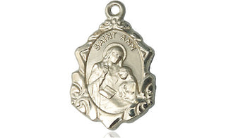14kt Gold Filled Saint Ann Medal Engraved Catholic Saint Jewelry