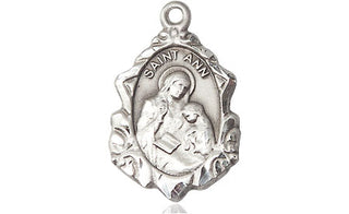 Sterling Silver Saint Ann Medal Religious Jewelry Engraved Catholic Saint Jewelry