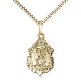 14kt Gold Filled Saint Christopher Medal Religious Jewelry Engraved Catholic Saint Jewelry