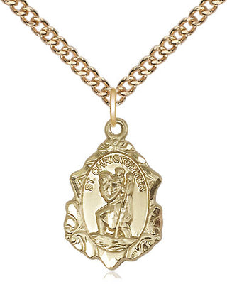 14kt Gold Filled Saint Christopher Medal Religious Jewelry Engraved Catholic Saint Jewelry