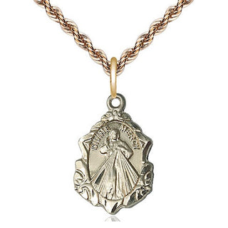 14kt Gold Filled Divine Mercy Medal Religious Jewelry Engraved Catholic Saint Jewelry