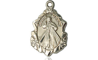 14kt Gold Divine Mercy Medal Engraved Catholic Saint Jewelry