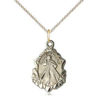 14kt Gold Divine Mercy Medal Engraved Catholic Saint Jewelry