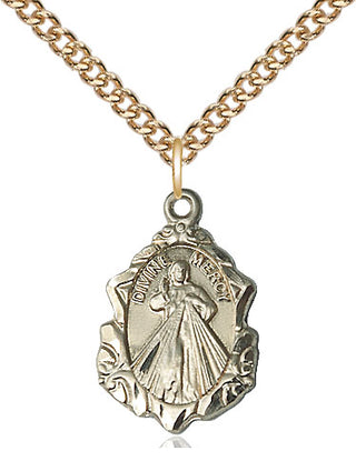 14kt Gold Divine Mercy Medal Engraved Catholic Saint Jewelry