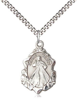 Sterling Silver Divine Mercy Medal Religious Jewelry Engraved Catholic Saint Jewelry