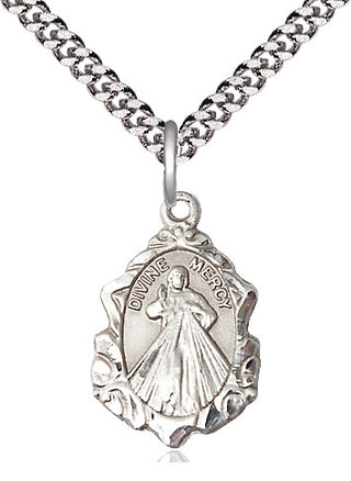 Sterling Silver Divine Mercy Medal Religious Jewelry Engraved Catholic Saint Jewelry