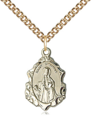 14kt Gold Saint Dymphna Medal Engraved Catholic Saint Jewelry