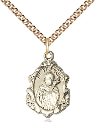 14kt Gold Saint Francis Medal Engraved Catholic Saint Jewelry