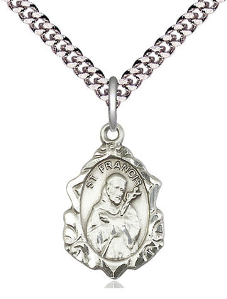 Pewter Saint Francis Medal Religious Jewelry Engraved Catholic Saint Jewelry