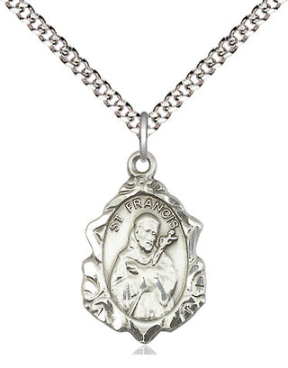 Pewter Saint Francis Medal Religious Jewelry Engraved Catholic Saint Jewelry