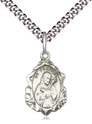 Sterling Silver Saint Francis Medal Religious Jewelry Engraved Catholic Saint Jewelry