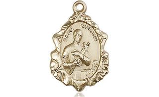 14kt Gold Saint Gerard Medal Engraved Catholic Saint Jewelry