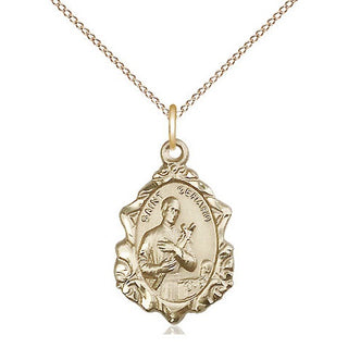 14kt Gold Saint Gerard Medal Engraved Catholic Saint Jewelry