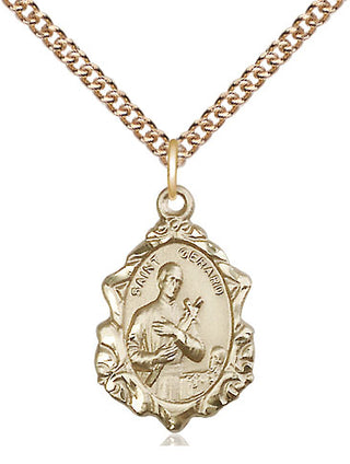 14kt Gold Saint Gerard Medal Engraved Catholic Saint Jewelry