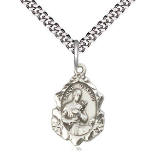 Pewter Saint Gerard Medal Religious Jewelry Engraved Catholic Saint Jewelry