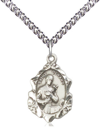 Sterling Silver Saint Gerard Medal Religious Jewelry Engraved Catholic Saint Jewelry