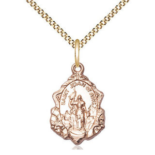 14kt Gold Filled Saint Joan of Arc Medal Religious Jewelry Engraved Catholic Saint Jewelry