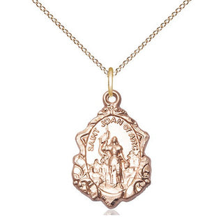 14kt Gold Filled Saint Joan of Arc Medal Religious Jewelry Engraved Catholic Saint Jewelry