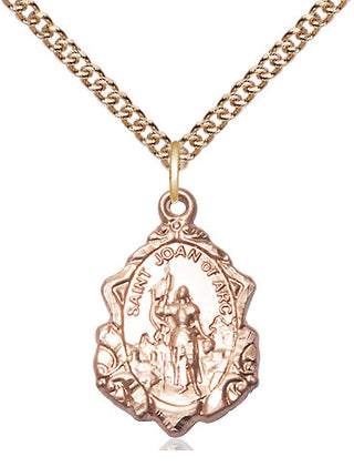 14kt Gold Filled Saint Joan of Arc Medal Religious Jewelry Engraved Catholic Saint Jewelry