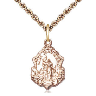 14kt Gold Filled Saint Joan of Arc Medal Religious Jewelry Engraved Catholic Saint Jewelry