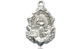 Sterling Silver Saint Joan of Arc Medal Religious Jewelry Engraved Catholic Saint Jewelry