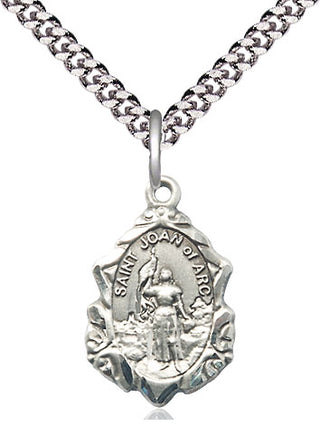 Sterling Silver Saint Joan of Arc Medal Religious Jewelry Engraved Catholic Saint Jewelry