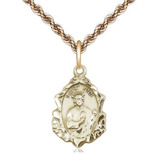 14kt Gold Filled Saint Jude Medal Religious Jewelry Engraved Catholic Saint Jewelry