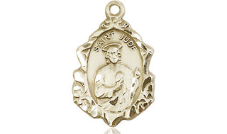 14kt Gold Saint Jude Medal Engraved Catholic Saint Jewelry