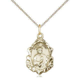 14kt Gold Saint Jude Medal Engraved Catholic Saint Jewelry