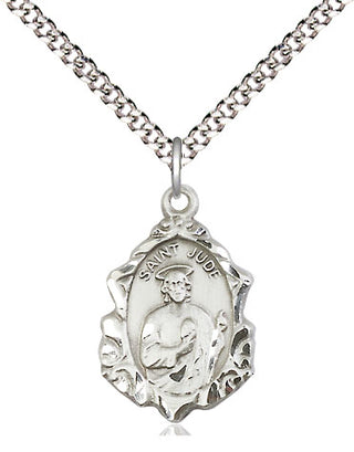 Sterling Silver Saint Jude Medal Religious Jewelry Engraved Catholic Saint Jewelry