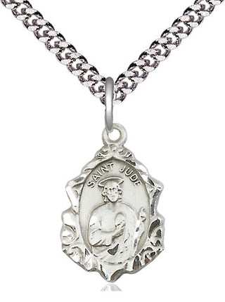 Sterling Silver Saint Jude Medal Religious Jewelry Engraved Catholic Saint Jewelry