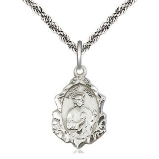 Sterling Silver Saint Jude Medal Religious Jewelry Engraved Catholic Saint Jewelry