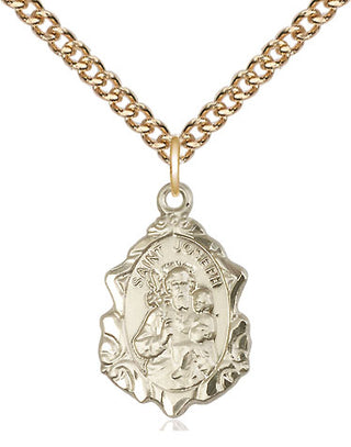 14kt Gold Filled Saint Joseph Medal Religious Jewelry Engraved Catholic Saint Jewelry
