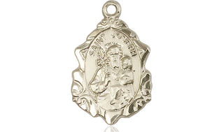 14kt Gold Saint Joseph Medal Engraved Catholic Saint Jewelry