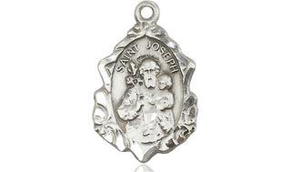 Sterling Silver Saint Joseph Medal Religious Jewelry Engraved Catholic Saint Jewelry
