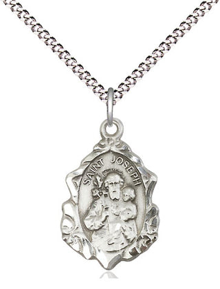 Sterling Silver Saint Joseph Medal Religious Jewelry Engraved Catholic Saint Jewelry